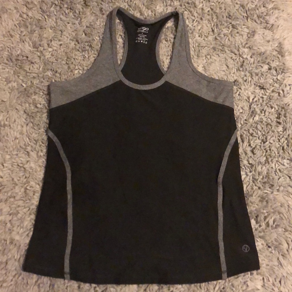 Black and gray athletic top